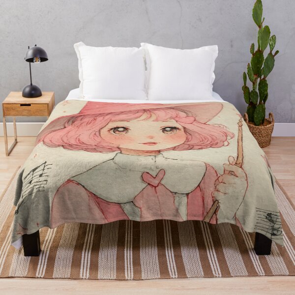 Item preview, Pink Melody Witch – Vintage Watercolor Art designed and sold by Nibi Store.