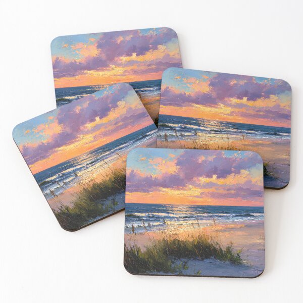 Item preview, Myrtle Beach Sunset Ocean Sky South Carolina Coastal Beach Sea Oats designed and sold by daila70.