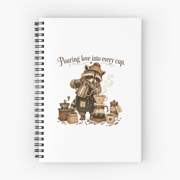 Item preview, Pouring Love Into Every Cup Raccoon Barista Coffee Lover designed and sold by AQUILAKREO.