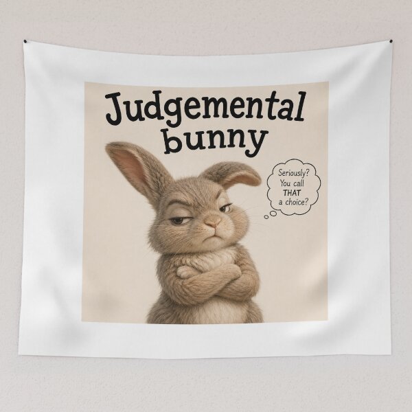Item preview, Judgemental bunny designed and sold by TheShirtTheory.