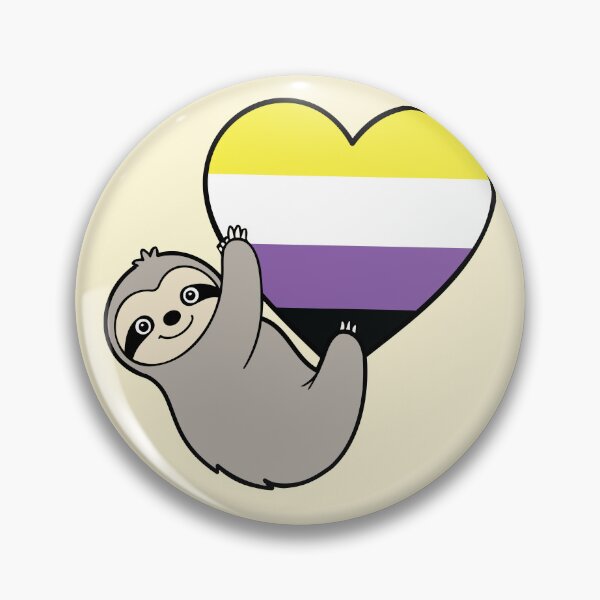 Item preview, Non Binary Pride Sloth Hugging Heart - LGBTQ+ Pride Design designed and sold by Cannaxes Studio.
