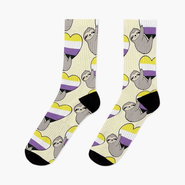 Item preview, Non Binary Pride Sloth Hugging Heart - LGBTQ+ Pride Design designed and sold by Cannaxes Studio.
