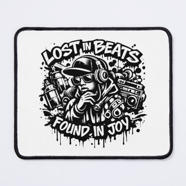 Item preview, LOST IN BEATS — Monochrome Street Art Music Vibes designed and sold by Cabrasco.