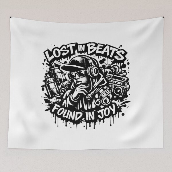 Item preview, LOST IN BEATS — Monochrome Street Art Music Vibes designed and sold by Cabrasco.