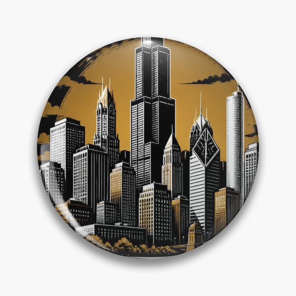 Item preview, Chicago Skyline T-Shirt – Epic Dark Chicago Gift designed and sold by SunnyDesign82.