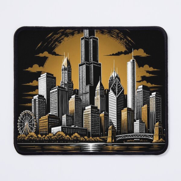 Item preview, Chicago Skyline T-Shirt – Epic Dark Chicago Gift designed and sold by SunnyDesign82.