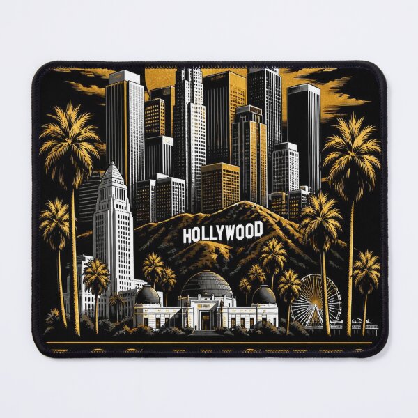 Aperçu de l'œuvre Los Angeles Skyline T-Shirt – Epic Dark LA Gift créée et vendue par SunnyDesign82.