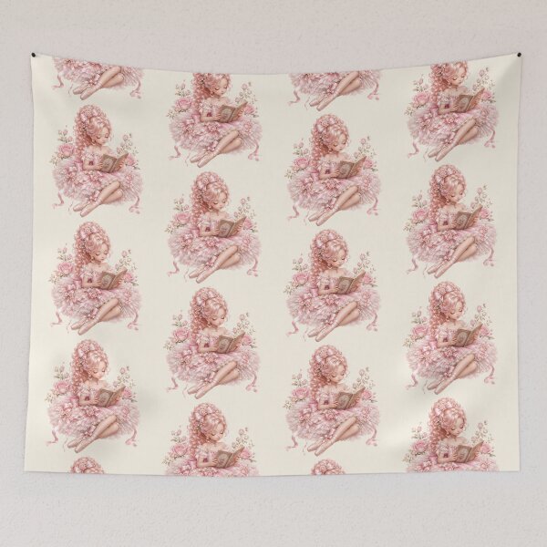 Item preview, Pink Coquette Reading Ballerina | Vintage Ballet Princess with Book | Romantic Cottagecore Ballet Art designed and sold by looplandger.