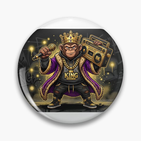 Item preview, King Monkey Hip Hop Streetwear Royal Funny Animal Art designed and sold by Presshue.