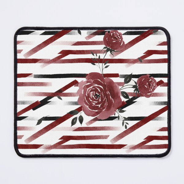 Item preview, Burgundy Roses Geometric Stripes designed and sold by wissal.studio.
