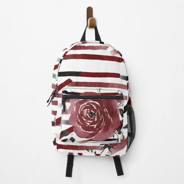Item preview, Burgundy Roses Geometric Stripes designed and sold by wissal.studio.