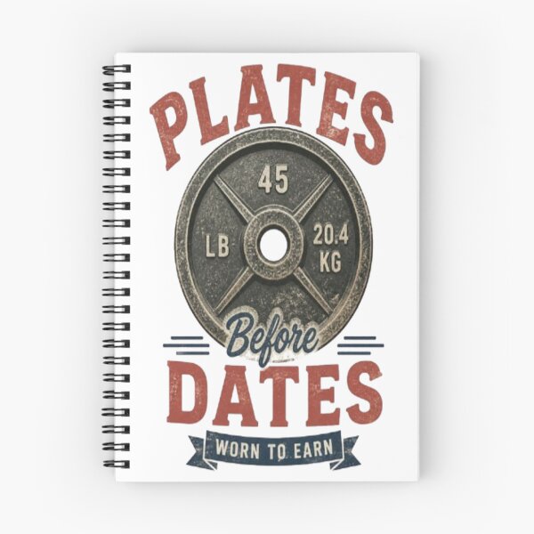 Item preview, Plates Before Dates Retro Gym Motivation Funny Weightlifting designed and sold by ElkasDesign.