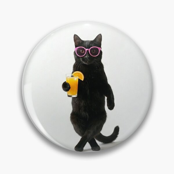 Item preview, Black cat drinking orange juice  designed and sold by Maywork92.