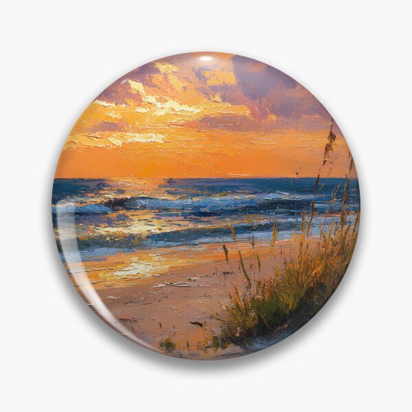 Item preview, Myrtle Beach Orange Sunset Ocean South Carolina Coastal Beach Sea Oats designed and sold by daila70.