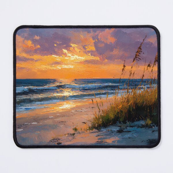 Item preview, Myrtle Beach Orange Sunset Ocean South Carolina Coastal Beach Sea Oats designed and sold by daila70.