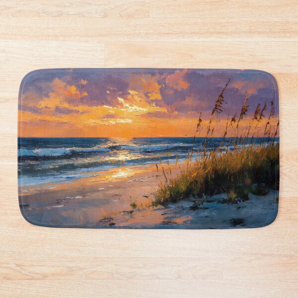 Item preview, Myrtle Beach Orange Sunset Ocean South Carolina Coastal Beach Sea Oats designed and sold by daila70.