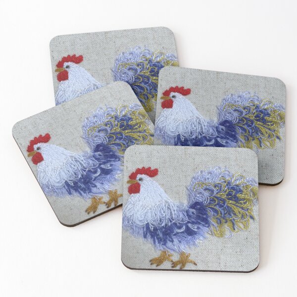 Item preview, Hand embroidered rooster-original designed and sold by Alsa.handembroidery.