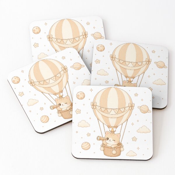 Item preview, Cozy Kawaii Space Cat Hot Air Balloon designed and sold by Seculinator.