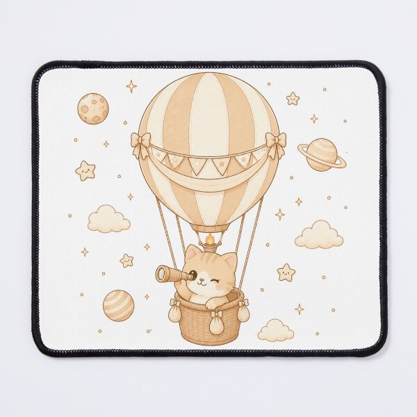 Item preview, Cozy Kawaii Space Cat Hot Air Balloon designed and sold by Seculinator.