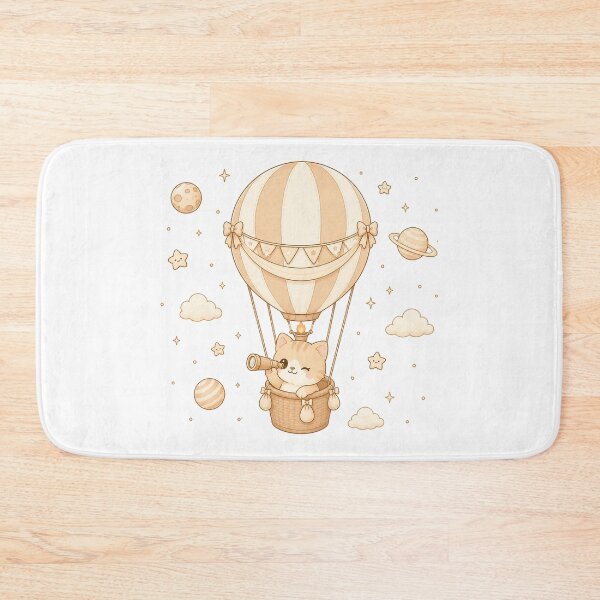 Item preview, Cozy Kawaii Space Cat Hot Air Balloon designed and sold by Seculinator.