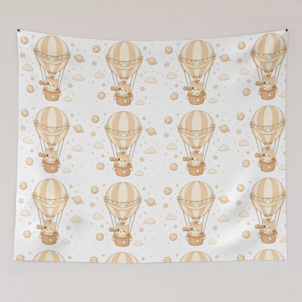 Item preview, Cozy Kawaii Space Cat Hot Air Balloon designed and sold by Seculinator.