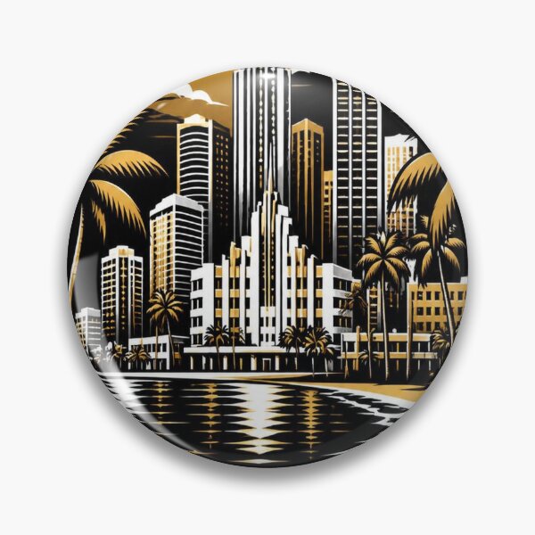 Item preview, Miami Skyline T-Shirt – Epic Dark Miami Gift designed and sold by SunnyDesign82.