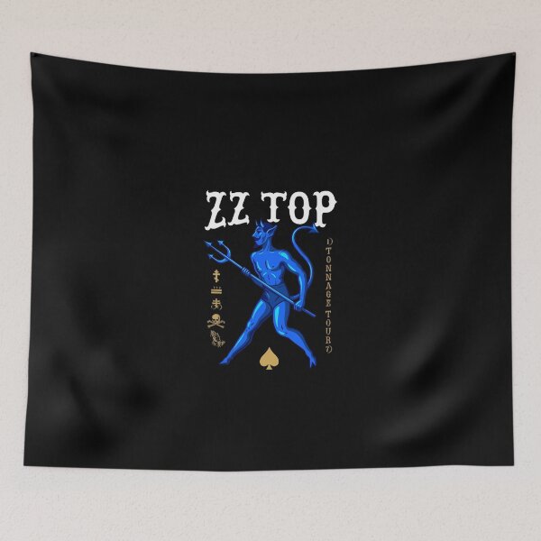 Item preview, Zz Top Tonnage Tour Blue Devil Pitchfork Graphic designed and sold by HeinzanoRoder.