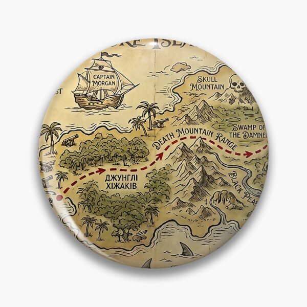 Item preview, ​Vintage Pirate Treasure Island Map Art  designed and sold by Lovely Elen.