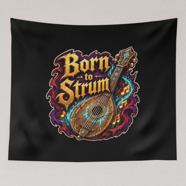 Item preview, Born To Strum Fantasy Bard Music  designed and sold by Sketchlegacy.
