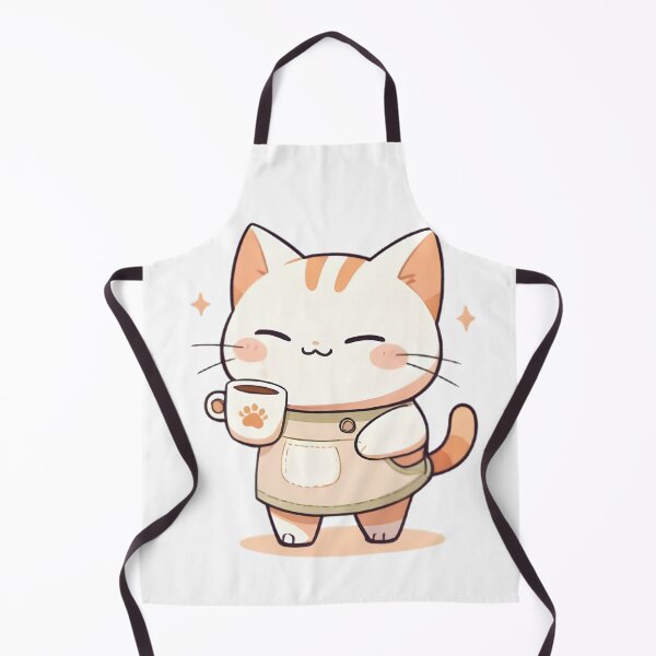 Item preview, Cat Barista — Kawaii Coffee Cat Sticker designed and sold by tommysworks.