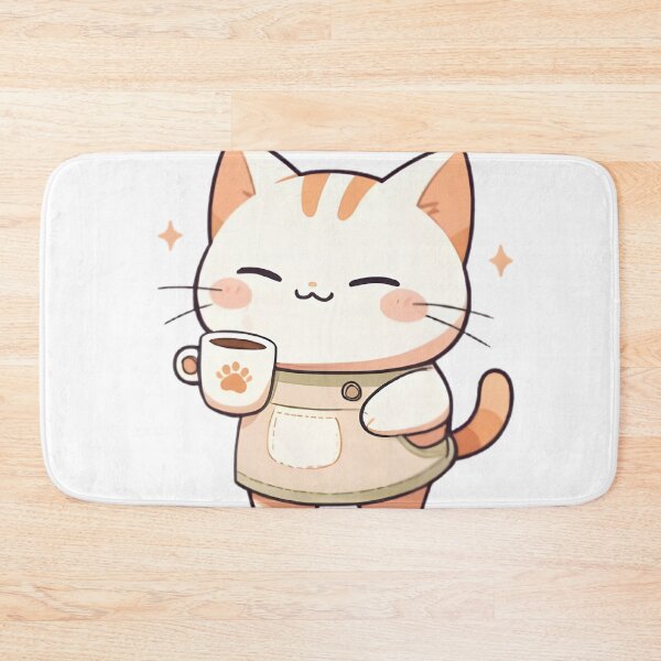 Item preview, Cat Barista — Kawaii Coffee Cat Sticker designed and sold by tommysworks.