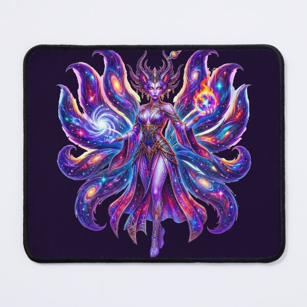 Item preview, Cosmic Nine Tailed Fox Goddess Neon Art designed and sold by ChaEmm_Studio.