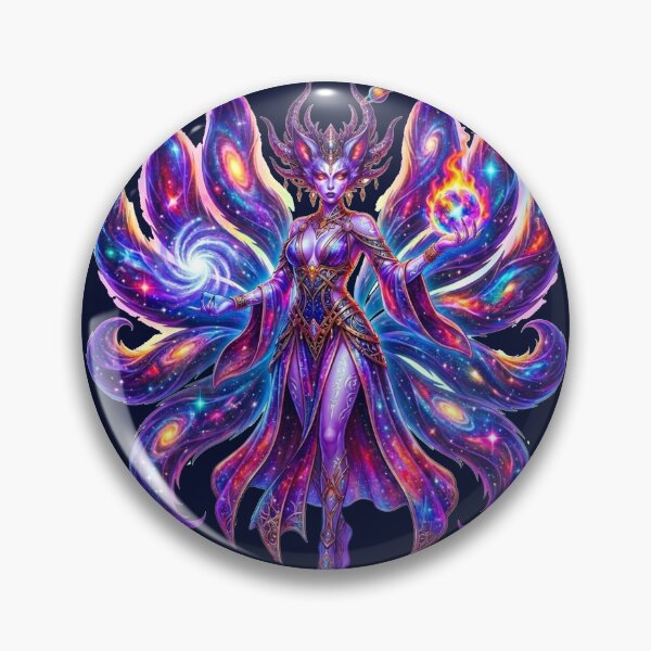 Item preview, Cosmic Nine Tailed Fox Goddess Neon Art designed and sold by ChaEmm_Studio.