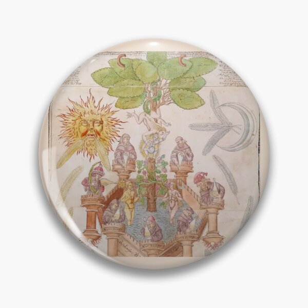 Item preview, Surreal Medieval Alchemy Diagram | Voynich Manuscript  book cover  designed and sold by TeeARTHY.