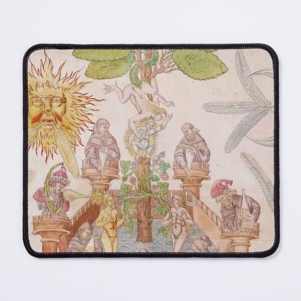 Item preview, Surreal Medieval Alchemy Diagram | Voynich Manuscript book cover designed and sold by TeeARTHY.