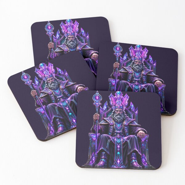 Item preview, Neon Retro Emperor Geometric Crown Tarot designed and sold by MarVan-Prints.