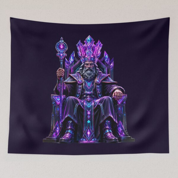 Item preview, Neon Retro Emperor Geometric Crown Tarot designed and sold by MarVan-Prints.