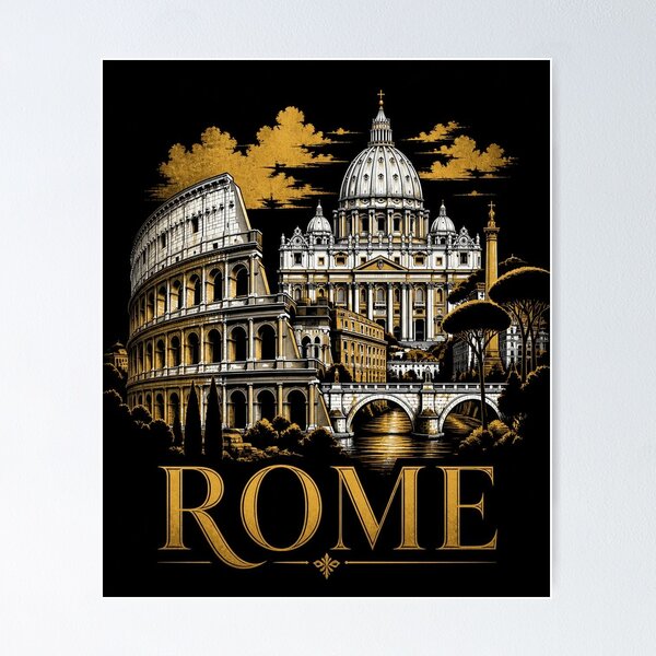Item preview, Rome Skyline T-Shirt – Epic Dark Rome Gift designed and sold by SunnyDesign82.