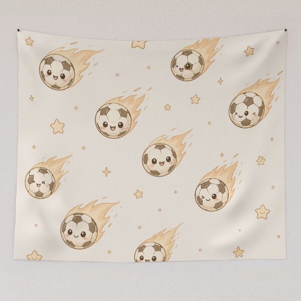 Item preview, Cute Kawaii Soccer Ball Comet Space Seamless Pattern designed and sold by Seculinator.