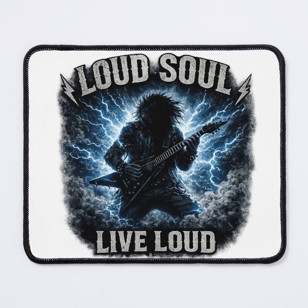 Item preview, Loud Soul Live Loud Heavy Metal Guitar Rock Music Design designed and sold by Hookesmode.