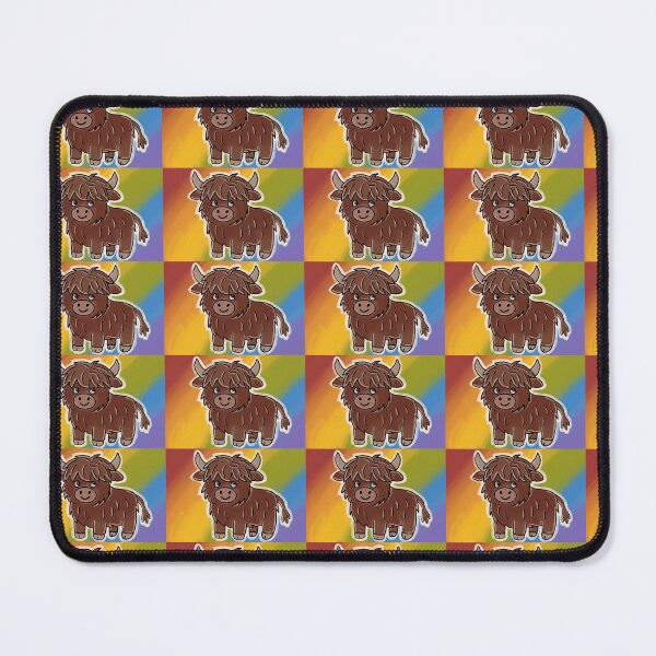 Item preview, Highland cow with rainbow background designed and sold by ShabbysCreations.