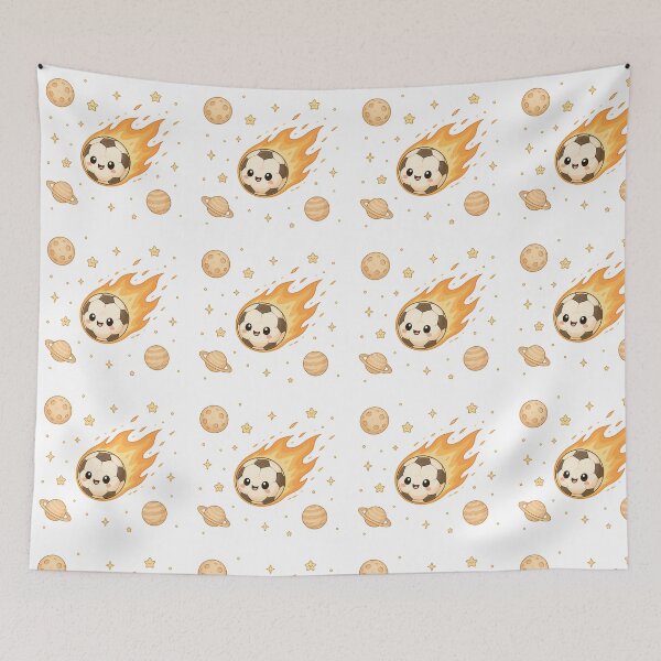 Item preview, Cute Kawaii Soccer Ball Comet Space Illustration designed and sold by Seculinator.