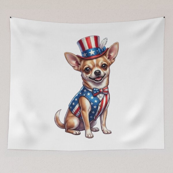 Item preview, Patriotic Chihuahua: American Anniversary Illustration designed and sold by CHRIST5000.