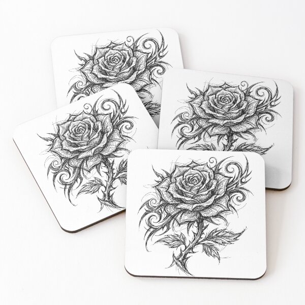 Item preview, Rose in Sketched Tattoo Style designed and sold by ClearStatements.