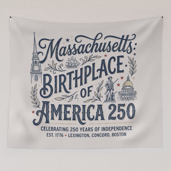 Item preview, Massachusetts: Birthplace of America 250 designed and sold by Wonderful world of whimsical Art of yesteryear and today .