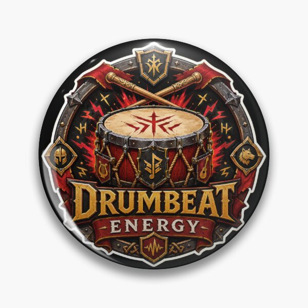 Item preview, Drumbeat Energy Medieval Fantasy Drummer Crest Design  designed and sold by Sketchlegacy.