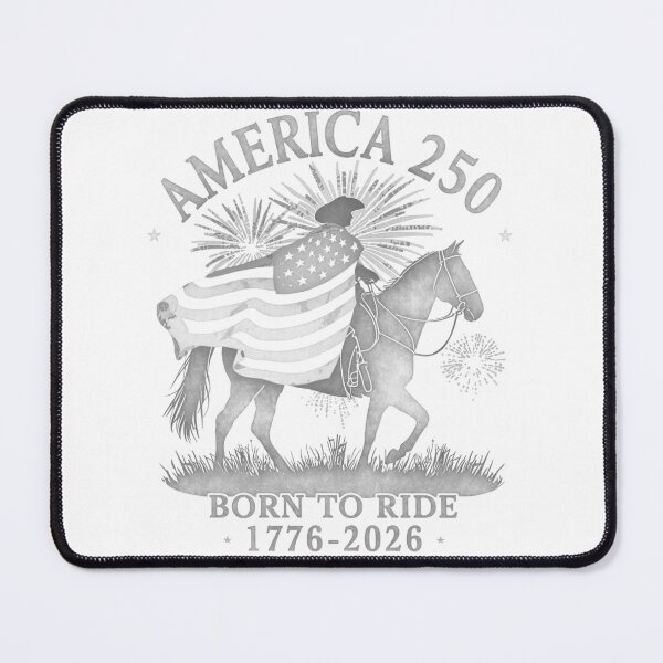 Item preview,  America 250 Born to Ride – Patriotic Western Cowboy 4th of July - gray designed and sold by BoldPowStudio.