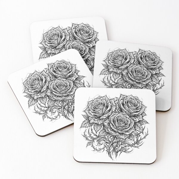 Item preview, Triple Rose in Sketched Tattoo Style designed and sold by ClearStatements.