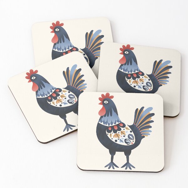 Item preview, Scandinavian Folk Art, Floral Chicken designed and sold by xiao xuans.