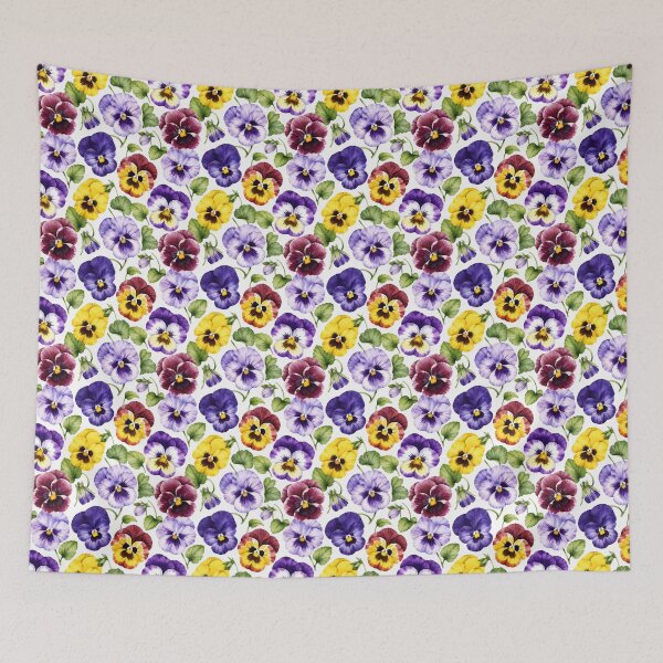 Item preview, Pansy Garden Watercolor Variety Seamless Floral Pattern designed and sold by Inkworksbyshery.